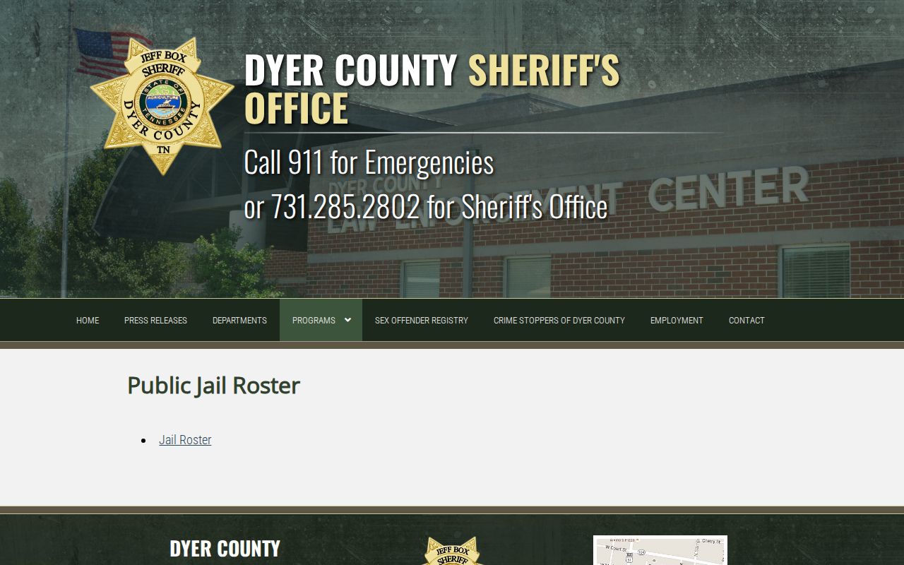 Dyer County arrest records public jail roster interface